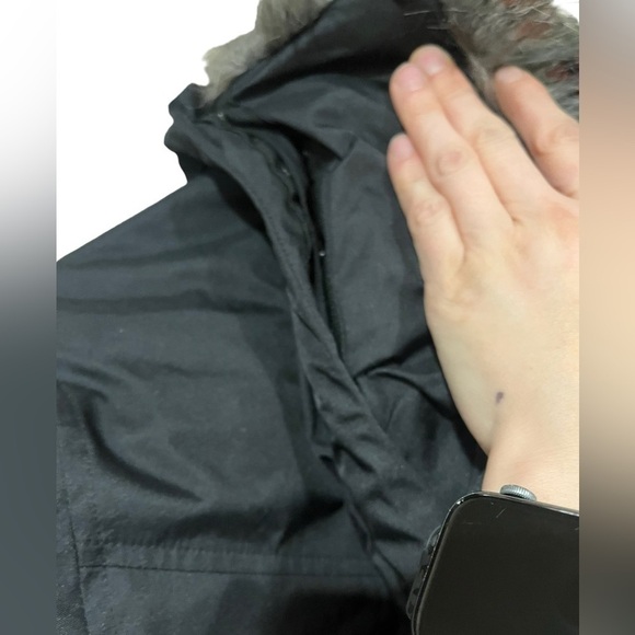 Basin and Range Sparrow Hawk Down Bomber Jacket Size Small Black Faux Fur Hood - Picture 5 of 11
